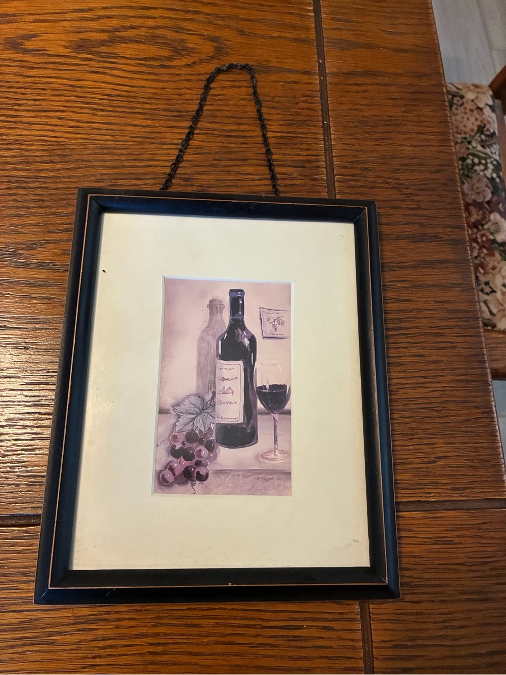 Black Framed Wine Bottle Art Print — Wall Decor